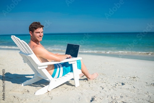 Obraz na płótnie plaża lato brzeg leżak