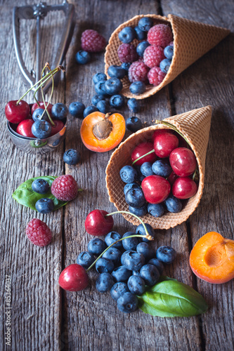 Fotoroleta lód dzieci lato owoc jedzenie