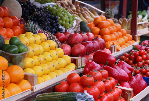 Fotoroleta rynek warzywo świeży jedzenie