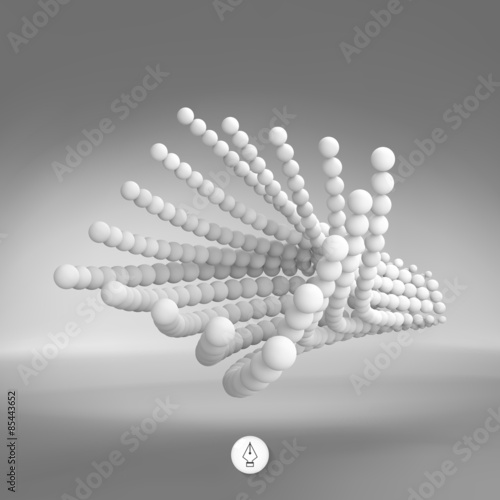 Plakat nowoczesny abstrakcja sztuka piłka 3D