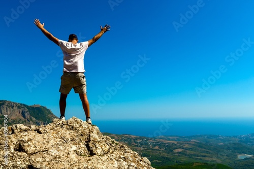 Fotoroleta szczyt wzgórze mężczyzna