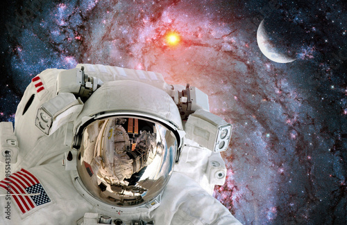Fototapeta galaktyka astronauta kosmos droga mleczna