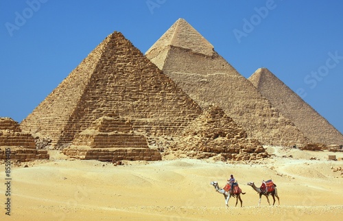 Plakat piramida pustynia antyczny afryka egipt