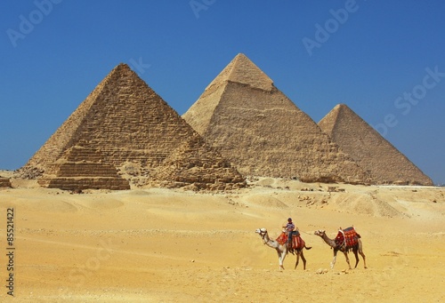 Plakat antyczny afryka pustynia piramida