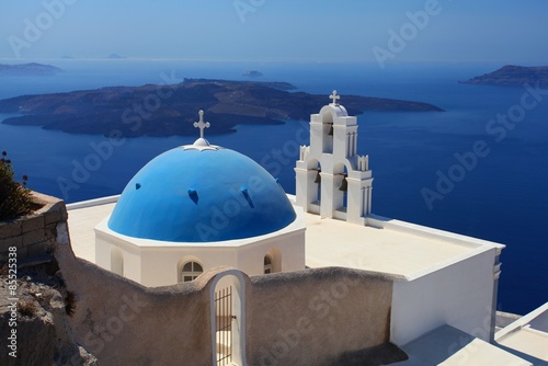 Plakat grecja grecki kościół europa santorini