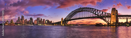Plakat australia wieża most woda zatoka