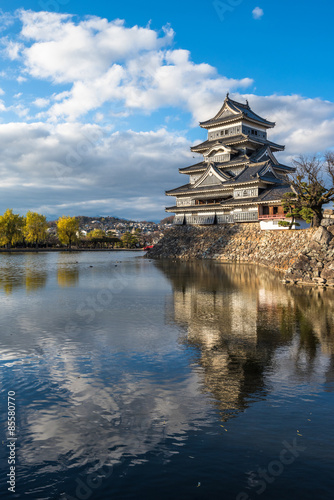 Plakat azja japonia stary wieża japoński