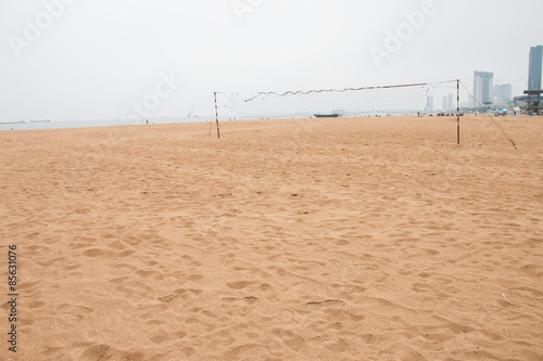 Naklejka słońce plaża siatkówka piłka