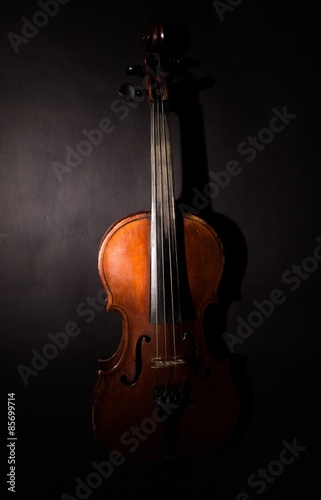 Naklejka muzyka skrzypce czarny instrument muzyczny
