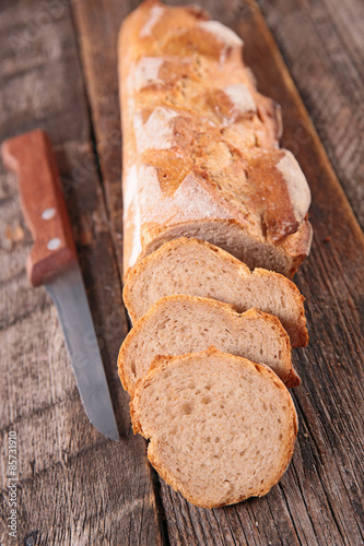 Fotoroleta jedzenie chleb ciąć bagietka