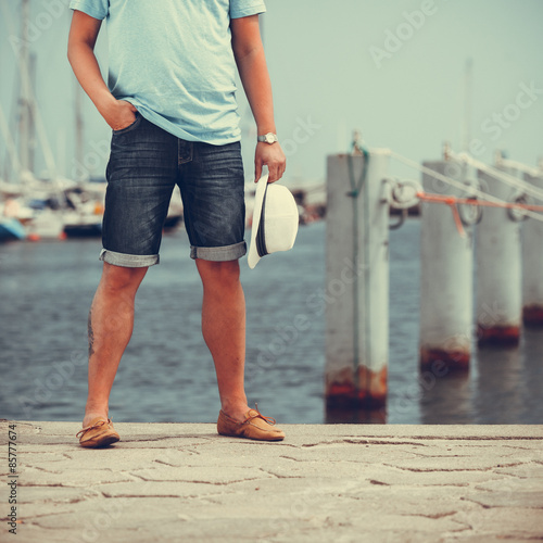 Fotoroleta moda morze molo łódź lato