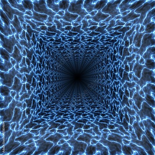 Naklejka tunel 3D grzmot energia
