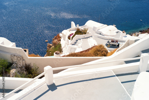 Fototapeta grecja statek wulkan santorini