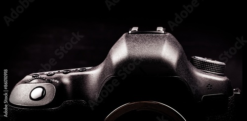 Fotoroleta ciało aparat cyfrowy czarny sylwetka sprzęt