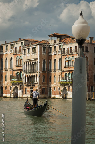 Fototapeta europa łódź mężczyzna gondola