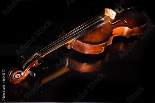 Plakat vintage muzyka stary skrzypce