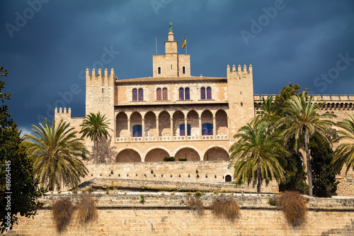 Plakat architektura zamek pałac hiszpania