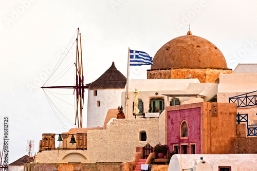 Fototapeta morze grecki pejzaż santorini