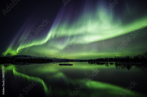 Fotoroleta islandia niebo europa noc