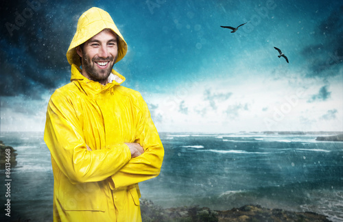 Obraz na płótnie sztorm woda morze mężczyzna