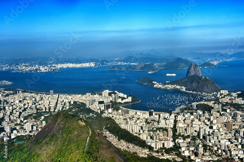Obraz na płótnie wzgórze panoramiczny tramwaj brazylia lato