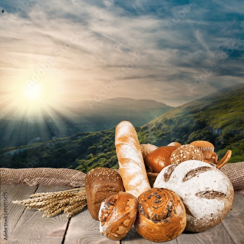 Obraz na płótnie jedzenie pszenica prosty chleb
