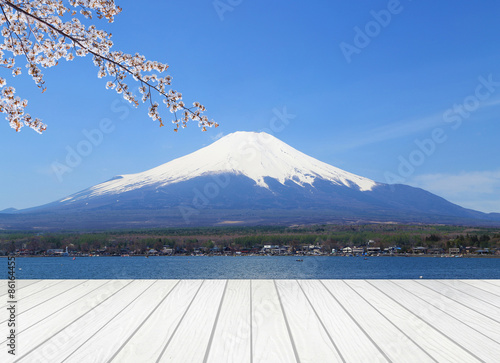 Fototapeta góra niebo japonia śnieg fuji
