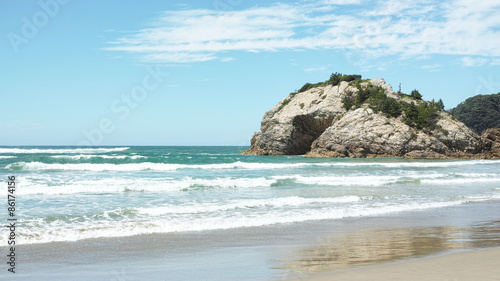 Obraz na płótnie morze rafa fala plaża horyzont