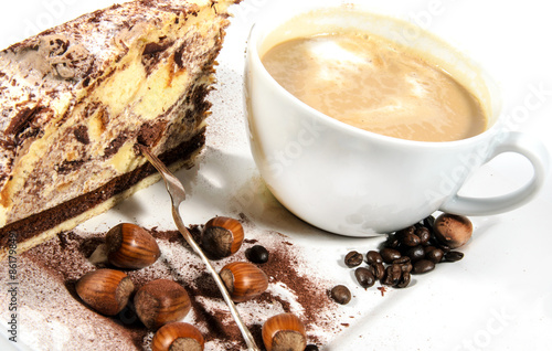 Naklejka latte macchiato czekolada świeży jedzenie