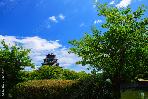 Naklejka stary lato zamek japonia atrakcyjność turystyczna