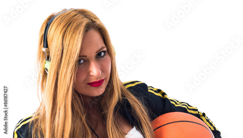 Fotoroleta zdrowie dziewczynka piłka ćwiczenie koszykówka