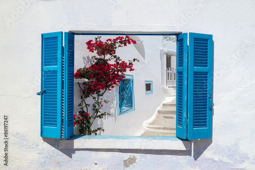 Fotoroleta grecja architektura kwiat