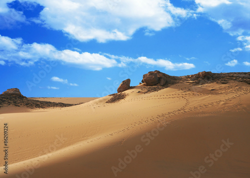 Plakat wydma słońce pustynia niebo