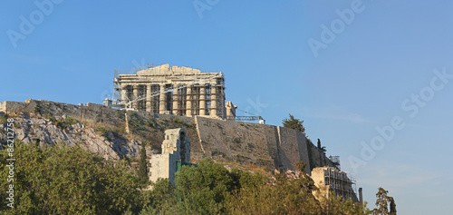 Plakat świątynia grecja panorama