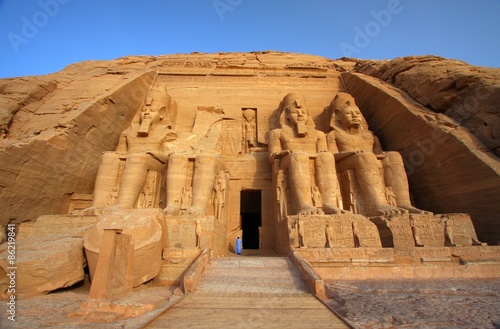 Plakat antyczny świątynia statua egipt