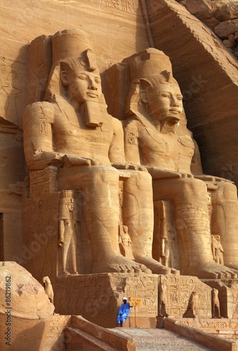 Plakat egipt antyczny statua świątynia afryka