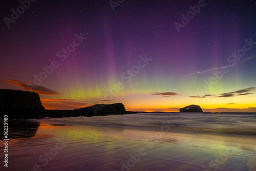 Obraz na płótnie plaża fala morze świt szkocja