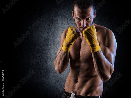 Fotoroleta boks bokser mężczyzna ćwiczenie przystojny