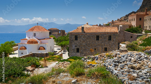 Fototapeta europa wioska kościół grecja