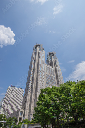 Fototapeta śródmieście tokio błękitne niebo niebo japonia