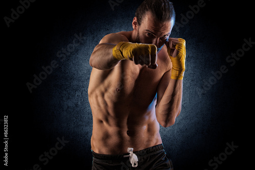 Naklejka portret sport boks zdrowie