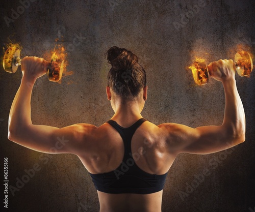 Fotoroleta sport ciało fitness kobieta siłownia