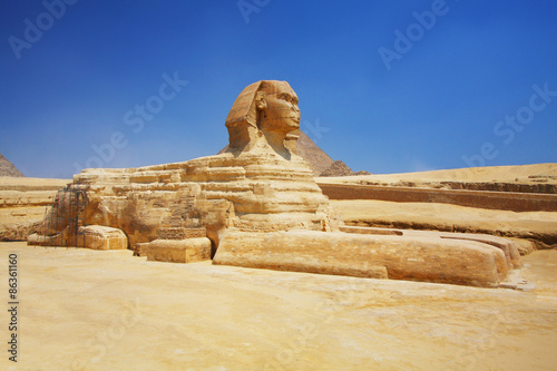 Naklejka statua egipt piramida antyczny afryka