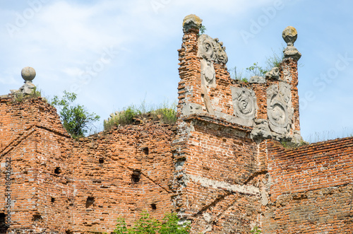 Fototapeta The collapsed ruins of the old castle walls near Lviv in Ukraine