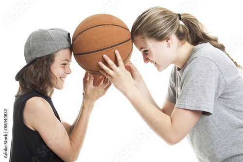 Naklejka dzieci koszykówka chłopiec piękny portret