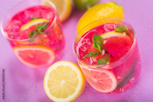 Fotoroleta owoc zdrowy lód cytrus napój