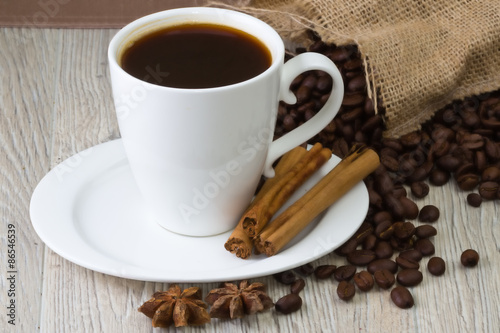 Plakat kawa filiżanka kawiarnia napój brązowy
