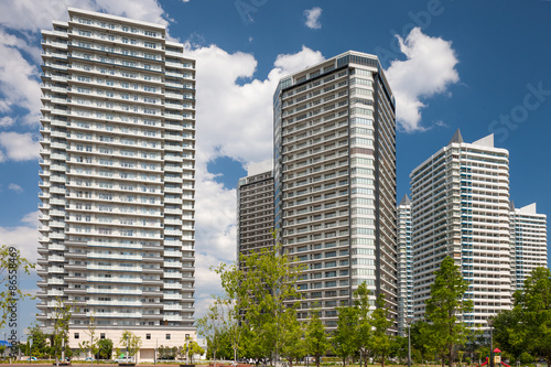 Fototapeta błękitne niebo japonia krajobraz architektura