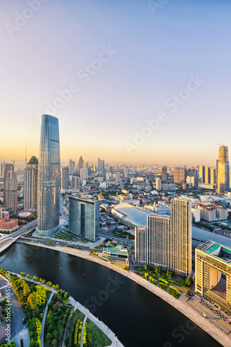 Fototapeta panorama pejzaż wieża niebo azja