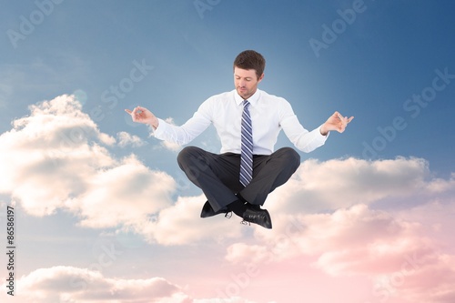 Fotoroleta zen niebo spokojny mężczyzna joga